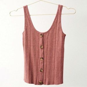 American Eagle Outfitters Maroon Botton-Up Tank Top